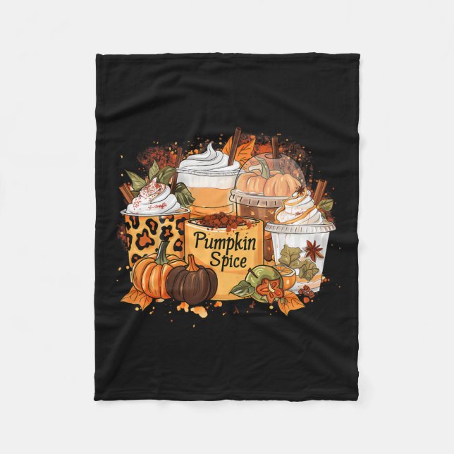 Pumpkin Gewürzsaison Latte Kaffee Lover Fall Danke Fleecedecke (Vorderseite)