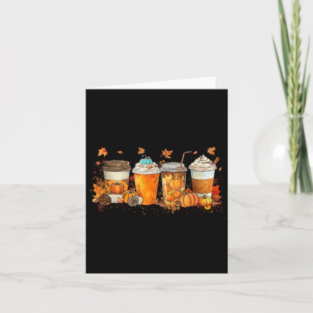 Pumpkin Gewürzsaison Latte Kaffee Lover Fall Danke Karte (Vorderseite)