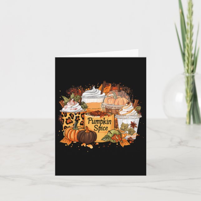 Pumpkin Gewürzsaison Latte Kaffee Lover Fall Danke Karte (Vorderseite)
