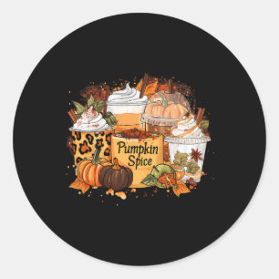 Pumpkin Gewürzsaison Latte Kaffee Lover Fall Danke Runder Aufkleber