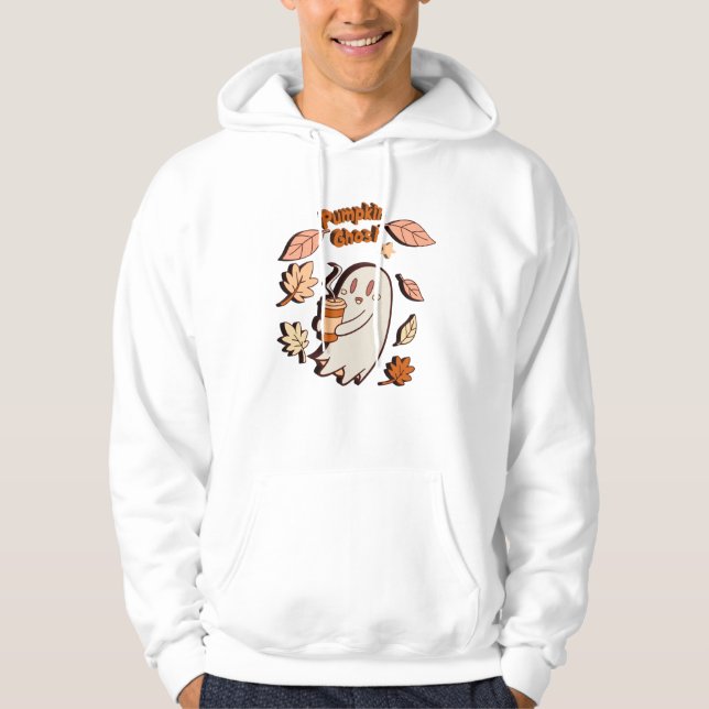 Pumpkin Ghost Autumn Latte Hoodie (Vorderseite)