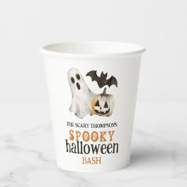 Pumpkin Ghost Bat Name Spooky Halloween Bash Pappbecher