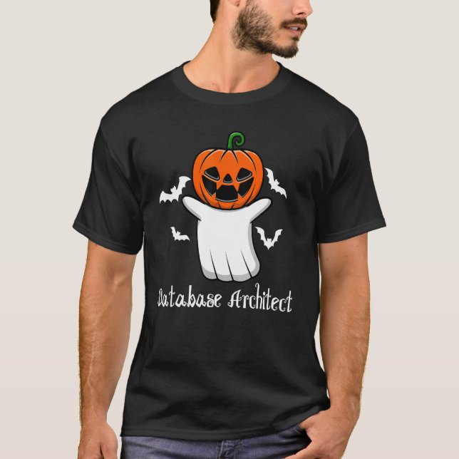 Pumpkin Ghost Database Architect Db Halloween T-Shirt (Vorderseite)