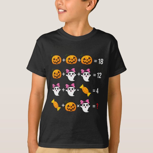 Pumpkin Ghost Mathematics Halloween Cu T-Shirt (Vorderseite)