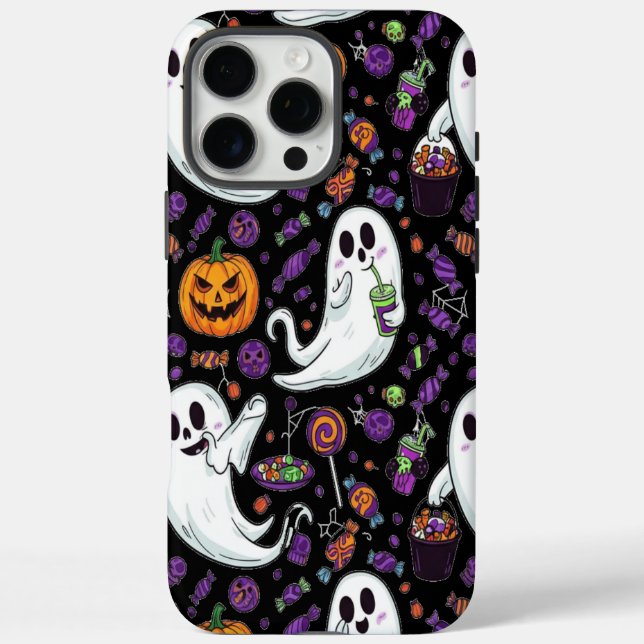 Pumpkin Ghost Pattern Niedlich Halloween Case-Mate iPhone Hülle (Rückseite)