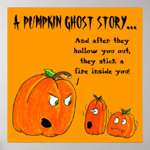 PUMPKIN GHOST STORY HALLOWEWEEN Druck Poster