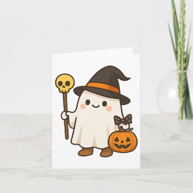 Pumpkin Ghost Witz Shirt Niedliche Halloween-Kinde Karte (Vorderseite)