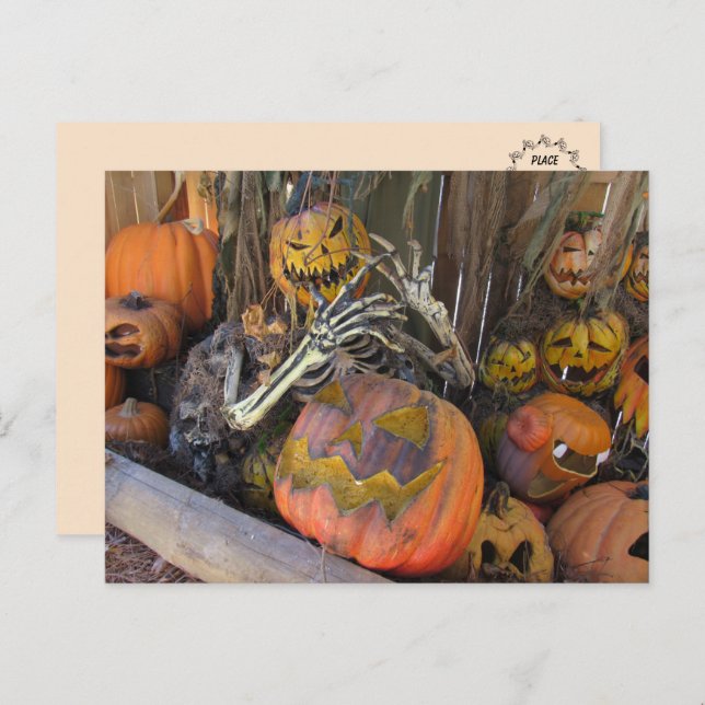 Pumpkin Ghoul Halloween Postcard Postkarte (Vorne/Hinten)