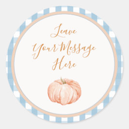 Pumpkin Gingham Birthday Liebe Ihre Nachricht hier Runder Aufkleber