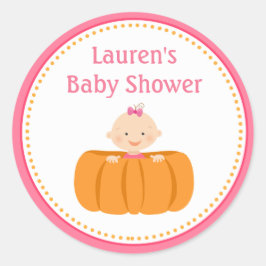 Pumpkin Girl Baby Shower Gefallen Tag Stickers