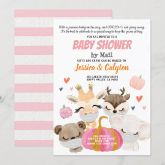 Pumpkin Girl Babydusche von Mail Woodland Animal Einladung