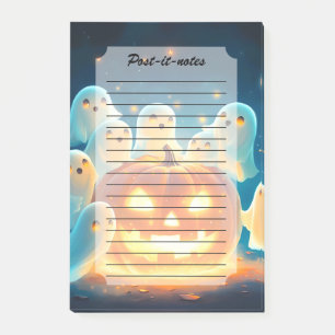 Pumpkin Glow Ghost Partys Watercolor Post-it Klebezettel
