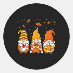 Pumpkin Gnomes Herbst Niedliches Halloween Thanksg Runder Aufkleber