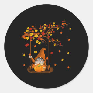 Pumpkin Gnomes Herbst Niedliches Halloween Thanksg Runder Aufkleber