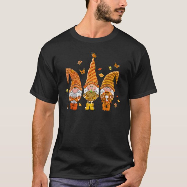 Pumpkin Gnomes Herbst Niedliches Halloween Thanksg T-Shirt (Vorderseite)