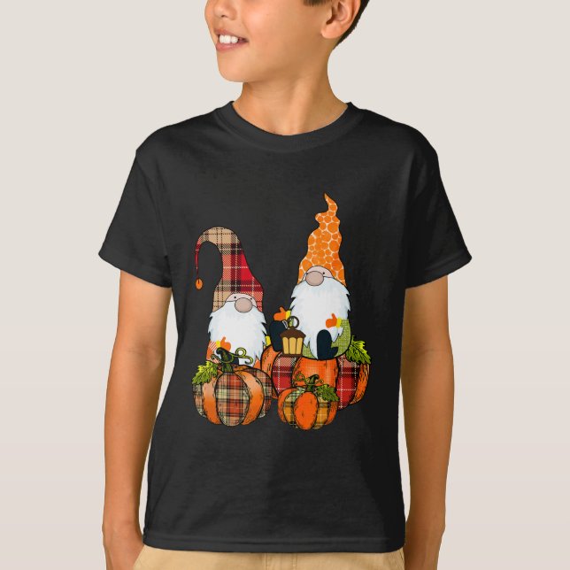 Pumpkin Gnomes Herbst Niedliches Halloween Thanksg T-Shirt (Vorderseite)