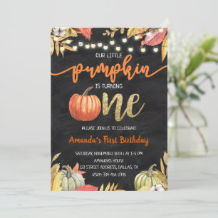 Pumpkin Gold Fall Chalkboard Einladung