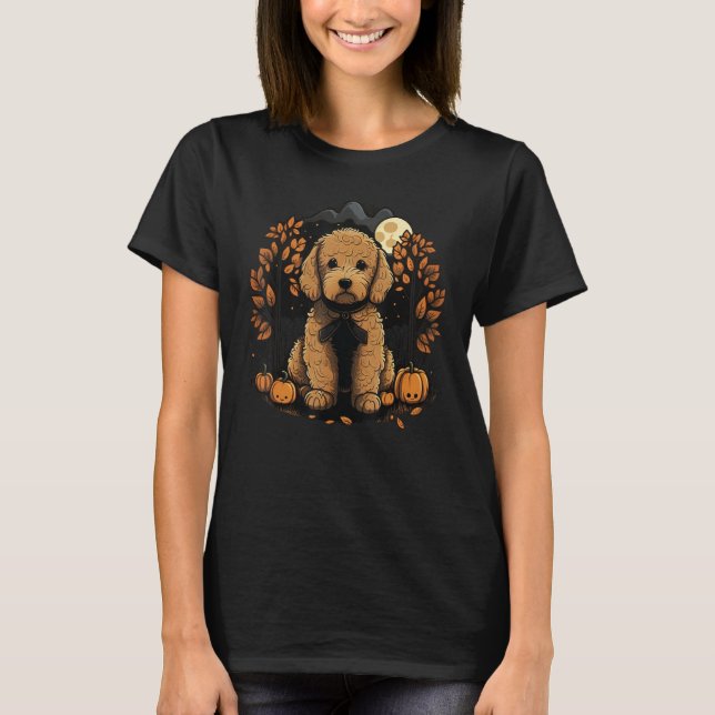 Pumpkin Golden Doodle costume on Goldendoodle Hall T-Shirt (Vorderseite)