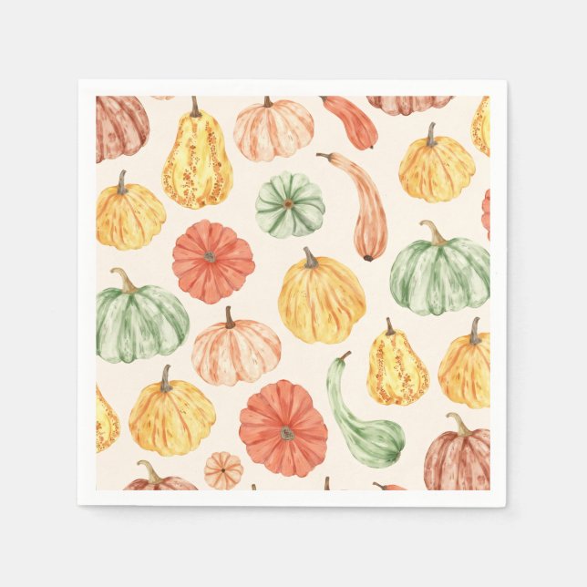 Pumpkin Gourd Autumn Baby Shower Serviette (Vorderseite)