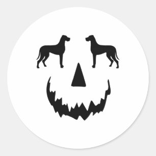 Pumpkin Great Dane Halloween Runder Aufkleber
