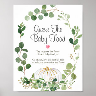 Pumpkin Greenery Brautparty Raten Sie das Baby Foo Poster