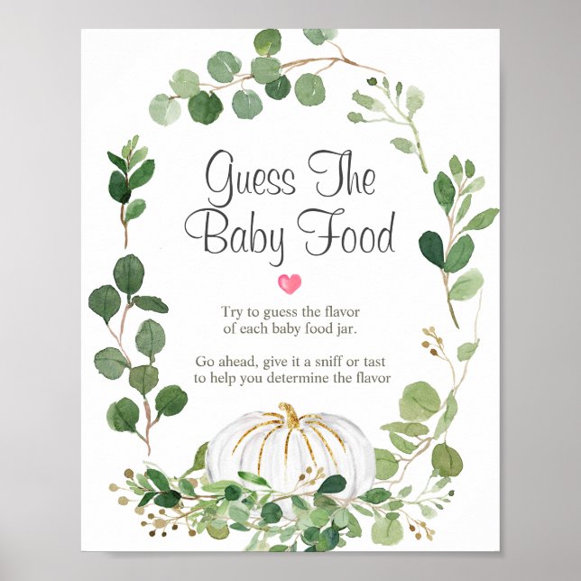Pumpkin Greenery Brautparty Raten Sie das Baby Foo Poster (Vorne)