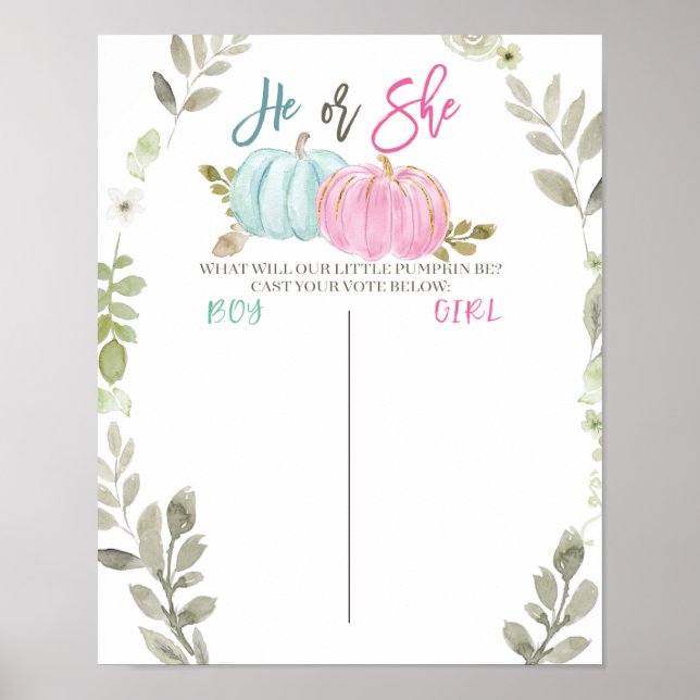 Pumpkin Greenery Voting Board Poster (Vorne)