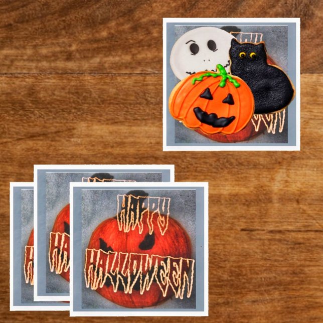 Pumpkin Grin Serviette (Eye-catching napkins, for your Halloween table!)