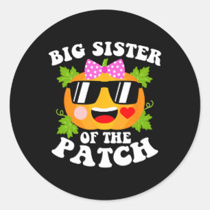 Pumpkin große Schwester des Patch Fun Halloween Fa Runder Aufkleber