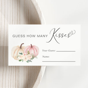 Pumpkin Guess How Kisses many Baby Showgame Begleitkarte