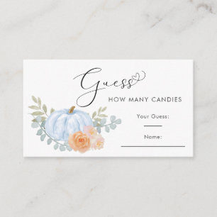 Pumpkin Guess Wie viele Candies Baby Duschgame Begleitkarte