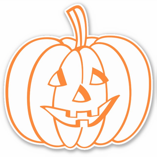 Pumpkin Halloween 6"x6" Custom-Cut Vinyl Stickers Aufkleber (Vorderseite)