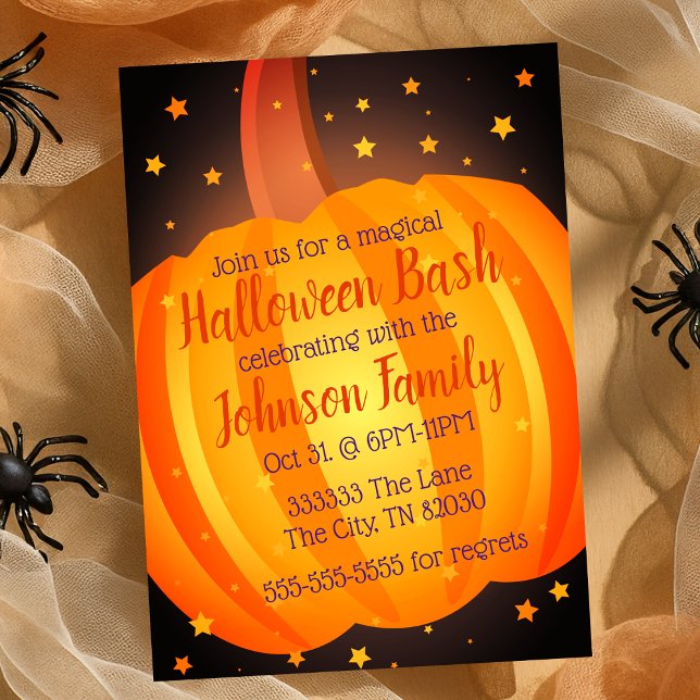 Pumpkin Halloween Bash Party Spooky Feier Einladung (Pumpkin Halloween Bash Party Spooky Celebration Invitation)