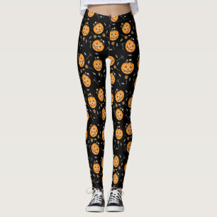 Pumpkin Halloween Candy Lollipop Leggings