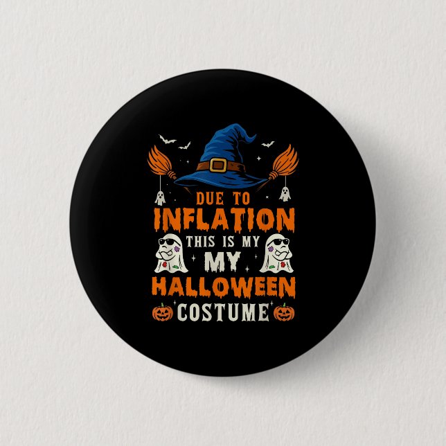 Pumpkin Halloween Costume Men Women Funny Hallowee Button (Vorderseite)
