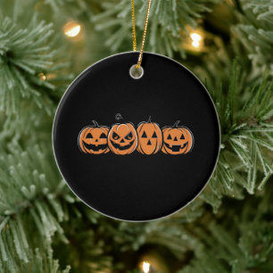 Pumpkin Halloween Fall Erntedank Geschenk Keramik Ornament