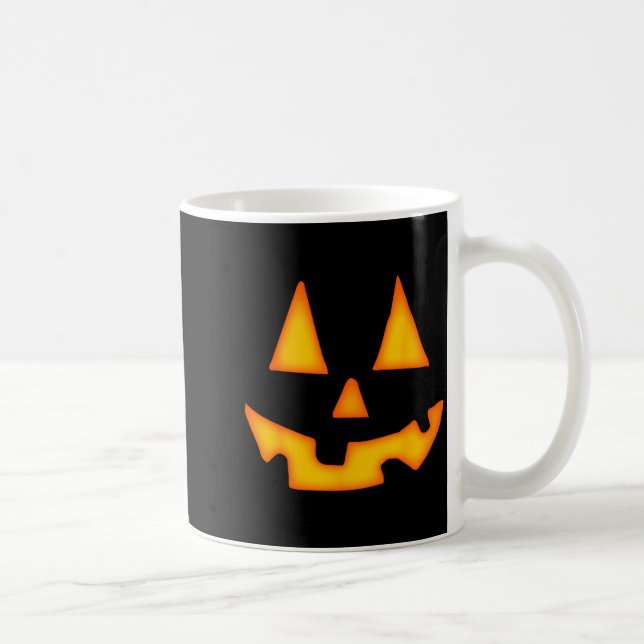 Pumpkin Halloween For Men Women Jack O Lantern Fac Kaffeetasse (Rechts)