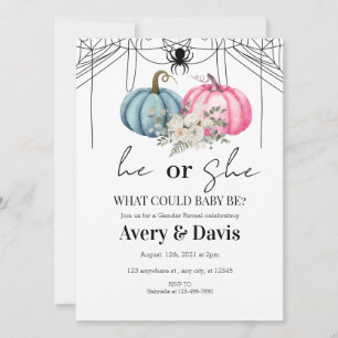 Pumpkin Halloween Gender Reveitation Einladung