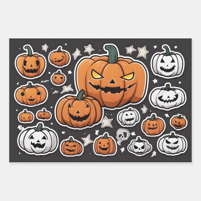 Pumpkin-halloween Geschenkpapier Set (Vorderseite)