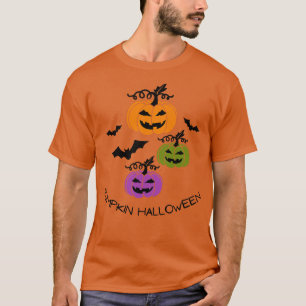 Pumpkin Halloween glücklichen Fall Saison Herbst V T-Shirt
