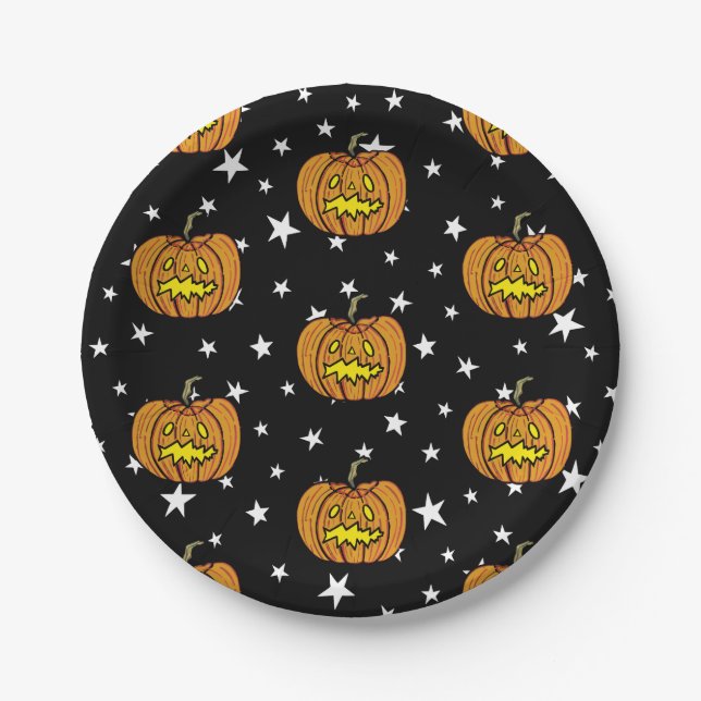Pumpkin-Halloween-Party Pappteller (Vorderseite)