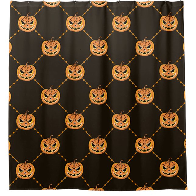 Pumpkin Halloween-Party Thema. Duschvorhang (Vorderseite)