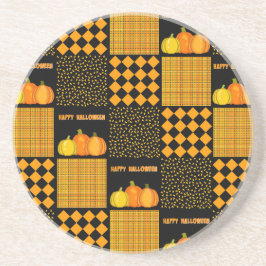 Pumpkin Halloween Patchwork Pattern Getränkeuntersetzer
