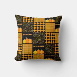 Pumpkin Halloween Patchwork Pattern Kissen