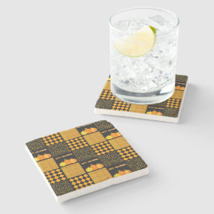 Pumpkin Halloween Patchwork Pattern Steinuntersetzer