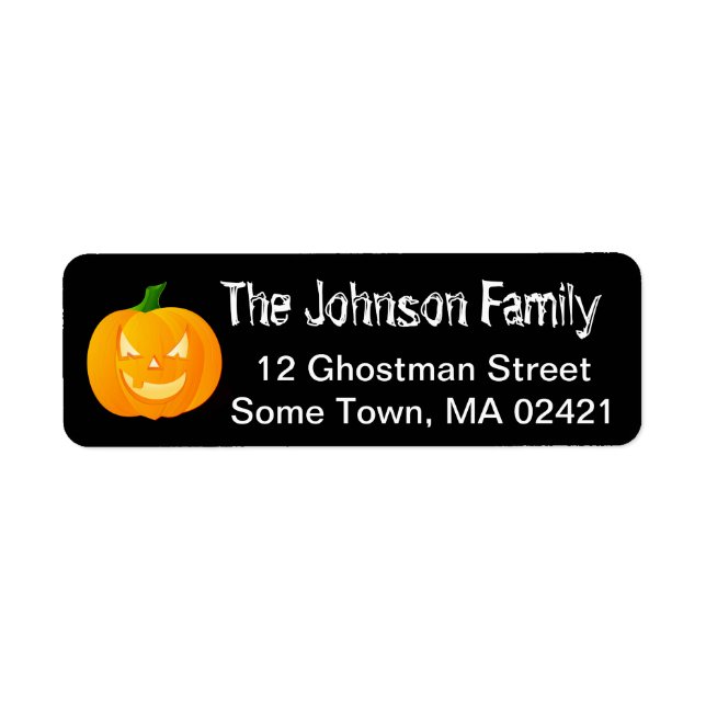 Pumpkin Halloween Personalisiert Address Labels (Vorne)