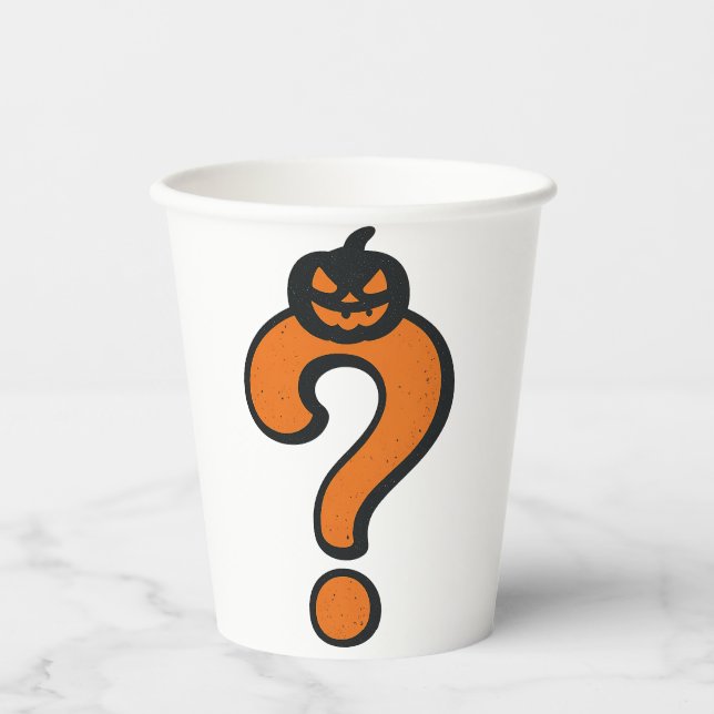 Pumpkin Halloween Question Mark Paper Cup Pappbecher (Vorderseite)