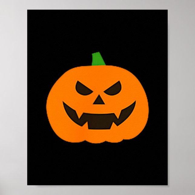 Pumpkin Halloween Subtle Jack O Lantern Minimal Tr Poster (Vorne)