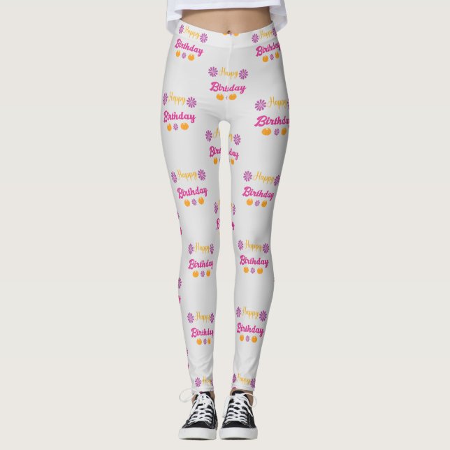 Pumpkin Happy Birthday Leggings (Vorderseite)