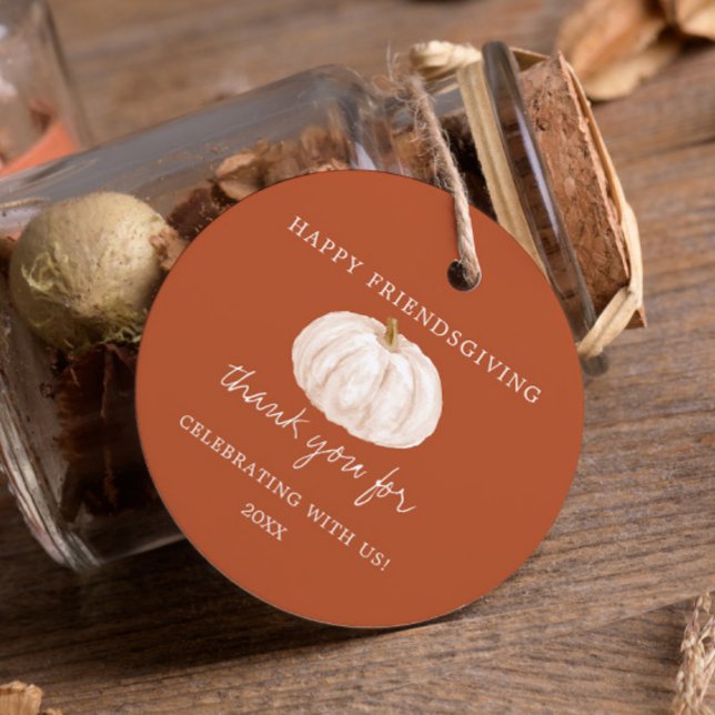 Pumpkin Happy Friendsgiving Vielen Dank Geschenkanhänger (Von Creator hochgeladen)